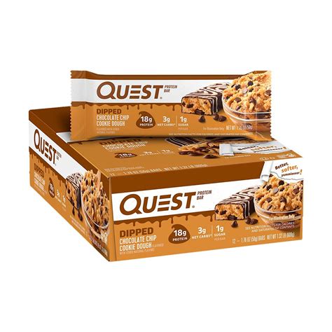 Quest Protein Bar Dipped Choco Chip Cookie Dough Unidades Muv