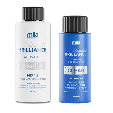 Zestaw Mila Pro Blonde Brilliance Toner Clear Bezbarwny 60 Ml Aktywator 1 5 5 Vol 120 Ml