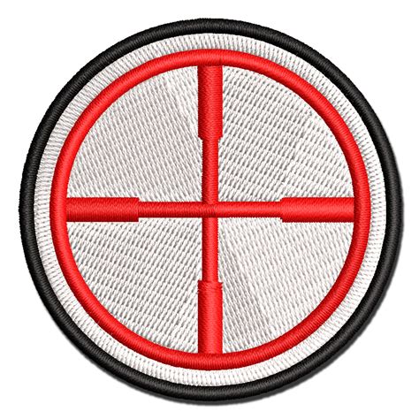 Crosshair Target Applique Multi Color Embroidered Hook And Loop Patch 25 Inch Small