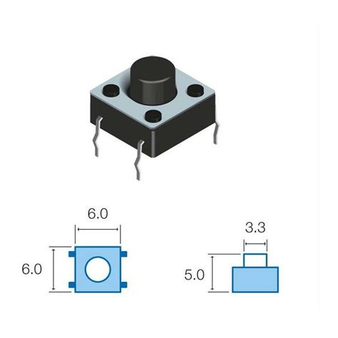 Bouton Poussoir Tactile 6x6mm 5 Broches Longueur Sw065 0232a