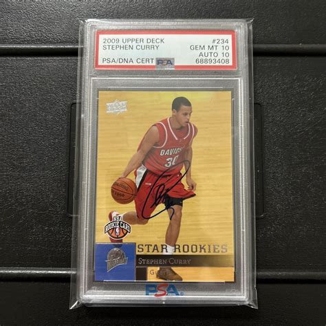 2009 Upper Deck 234 Stephen Curry RC On Card Auto PSA 10 Auto 10 Gem