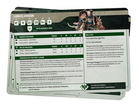 Warhammer 40 000 Dark Angels Datasheet Cards Deskové hry Planeta Her