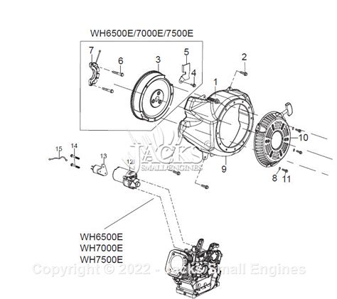 Westinghouse Wh E Parts Diagram For Parts List Recoil Starter