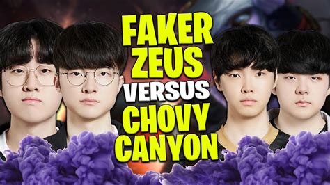 Tanto Pro En Una Ranked Faker Zeus Vs Chovy Canyon En La Partida