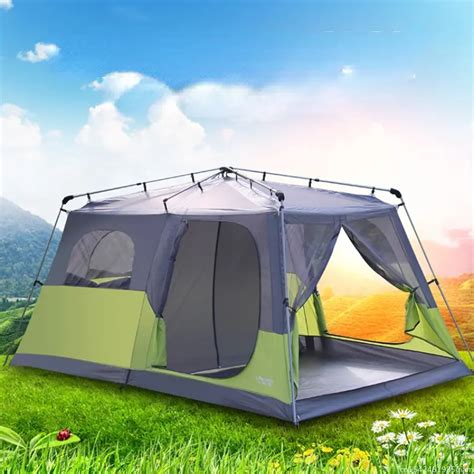 Barraca de acampamento automática de camada dupla anti chuva praia