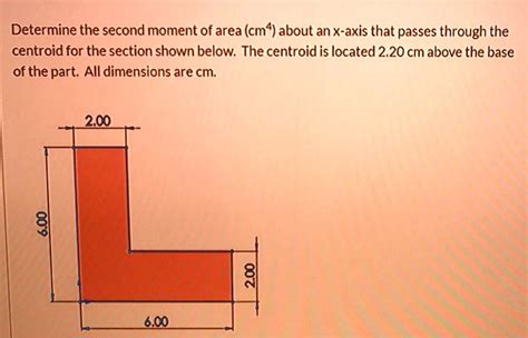 Solved Determine The Second Moment Of Area Cm 4 About An X Axis That Passes Through The