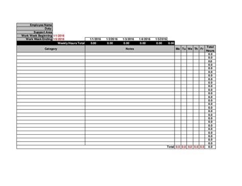 Task Time Allocation Template