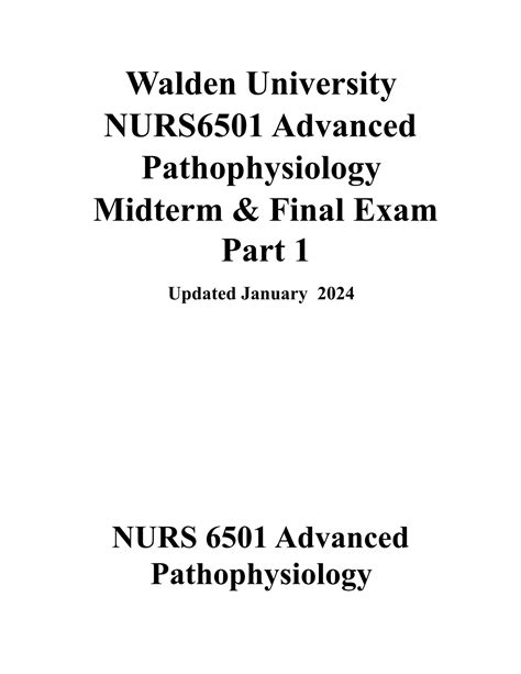 SOLUTION Walden University Nurs6501 Advanced Pathophysiology Midterm