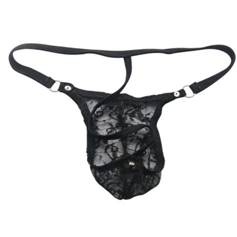 Herren Spitze Rüsche Dessous Bikini G String Unterwäsche Etui Slips