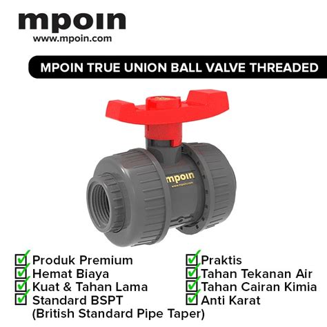 Jual Double Union Ball Valve Water Mur Stop Kran Pvc Mpoin Tahan