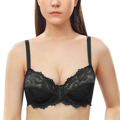 Wingslove Womens Push Up Sexy Lace Bra Comfort Non Padded Full Coverage Underwire Unlined Bra