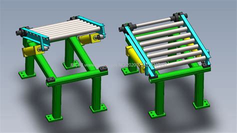 滚筒输送机部分结构展示Solidworks设计模型 机械工具模型下载 摩尔网CGMOL