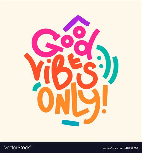 Good Vibes Only Text Typography Design Royalty Free Vector