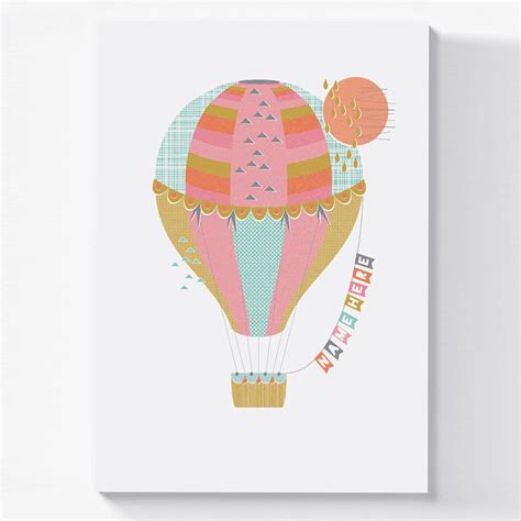 Personalised Hot Air Balloon Nursery Print By Merry Mo Mo