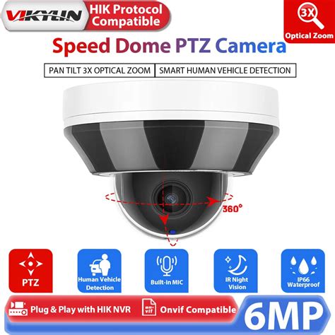 Vikylin Mp Ptz Dome Security Ip Camera For Hikvision Compatible Poe