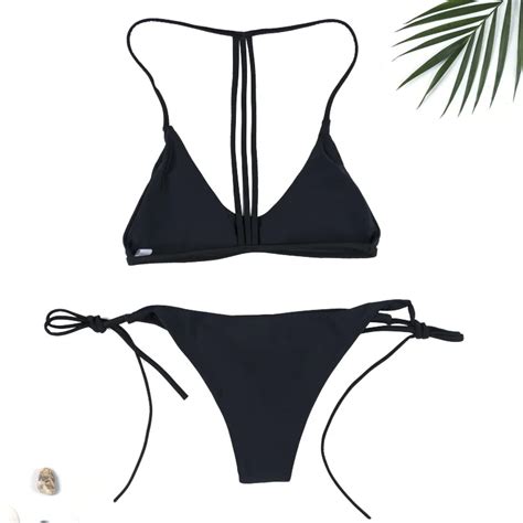 Sexy Micro Bikini Set Women Brazilian Beach Biquini 2018 Bandage Solid