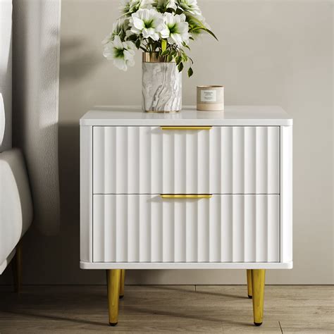 Modern White 6 Drawer Dresser and 2 Drawer Nightstand Bedroom Set | Homary