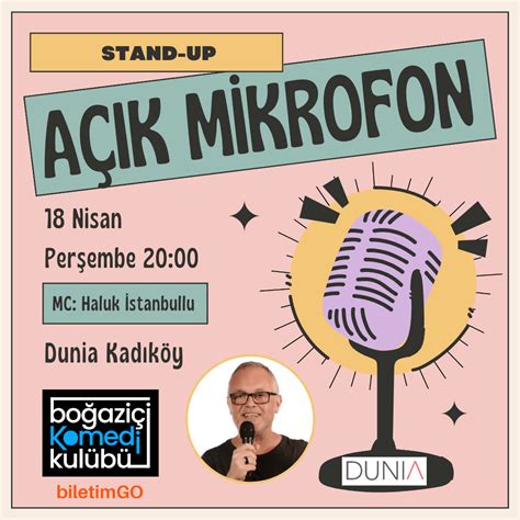 Boğaziçi Komedi Kulübü Açık Mikrofon Stand up Gecesi Biletler ve