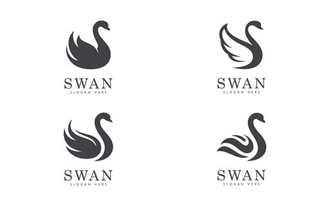 Swan Logo Vector Abstract Minimalist Logo Icon Swan V15