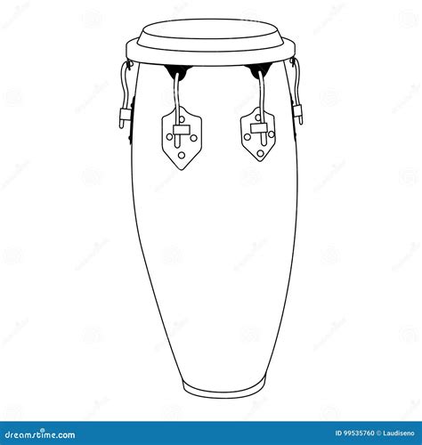 Isolated Conga Drum Outline Stock Vector Illustration Of Percussion