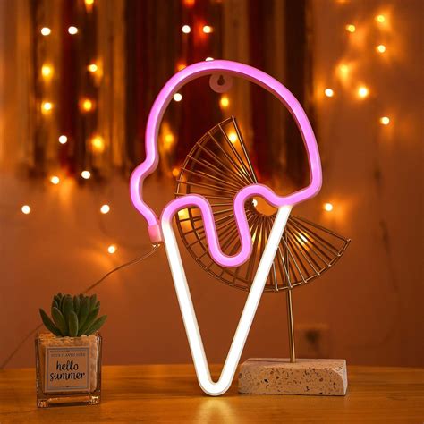 custom neon ice cream sign light   shop  vibrant neon