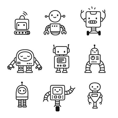 7,812 Cartoon Illustration Outline Robot Vector Images, Stock Photos, 3D objects, & Vectors ...