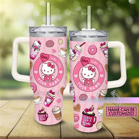 Hello Kitty Tumbler 40oz Custom Hello Kitty Tumbler Cute Cat Tumbler