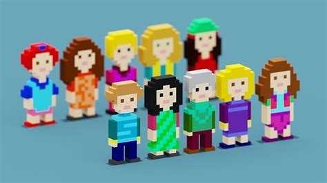 3D model NFT Pixel Characters VR / AR / low-poly | CGTrader