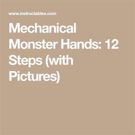 Mechanical Monster Hands Monster Hands Mechanic Monster