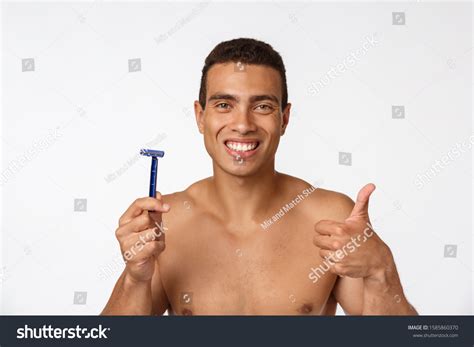 Close Happy Naked African Man Holding Stock Photo Shutterstock