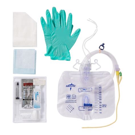 Indwelling Catheter Tray Medline Closed System Foley 14 Fr 10 Cc