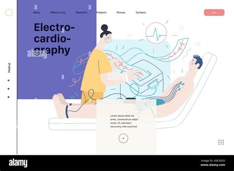 Ecg électrocardiogramme Tests Médicaux Modèle Web Concept Moderne De