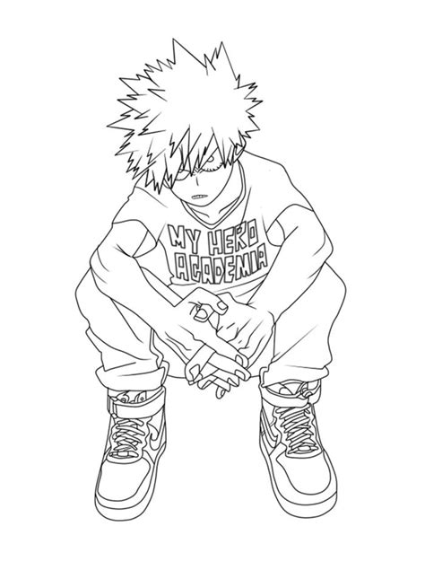 Coloriage Katsuki Bakugo T L Charger Et Imprimer Gratuit Sur