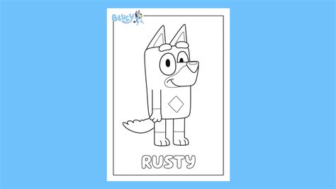 Bluey Coloring Pages Rusty