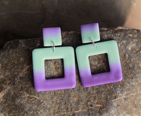 Boucles Doreilles Turquoise Violettes Pendent Boucles Doreilles En