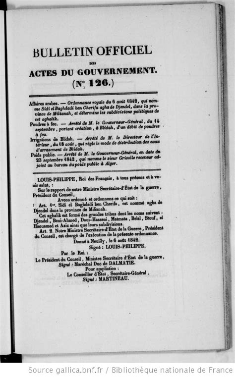 Bulletin Officiel Des Actes Du Gouvernement Minist Re De La Guerre