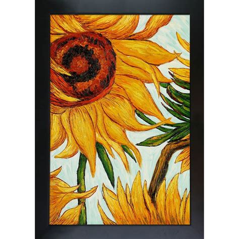 Vincent Van Gogh Sunflowers Detail Hand Painted Framed Canvas Art