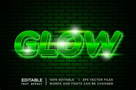 Premium Vector Glow Neon Vector Text Effect