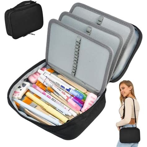 Trousse Crayon Grande Capacit Trousse Scolaire Multi Compartiments En