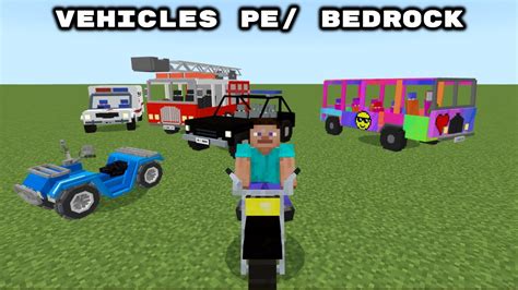 Best Vehicles Mod Mcpe Bedrock Youtube