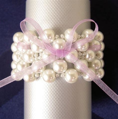 Wedding Napkin Rings - Pearls Napkin Rings - Beaded Napkin Rings ...