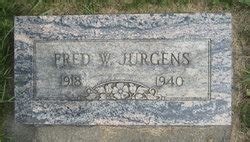 Fredrick William Buster Aka Fred Jurgens M Morial Find