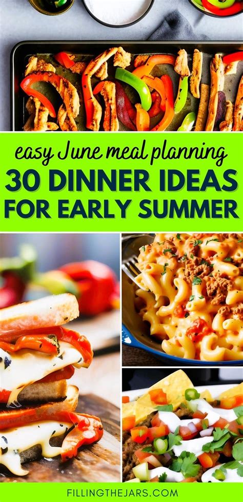 June Dinner Meal Plan - Monthly Menu Ideas For Warm Weather | Summer ...