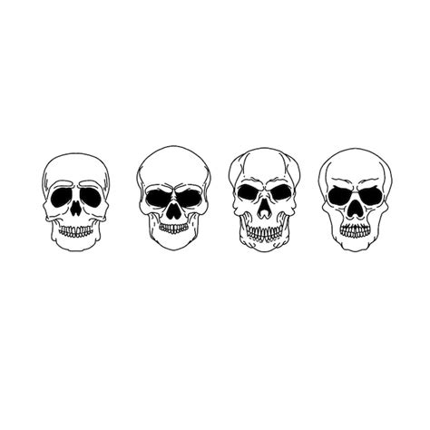 Premium Vector Skull Hand Drawn Doodle Illustrations Vector Set