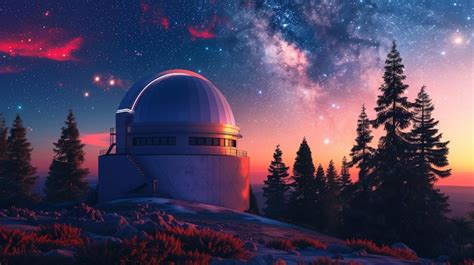 Premium Photo | Observatory astronomical dome in night sky