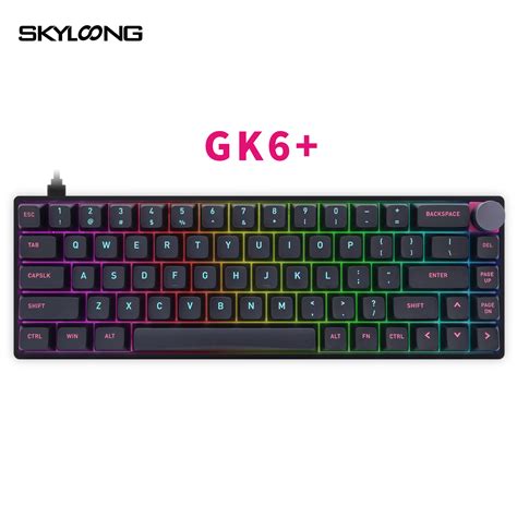 Skyloong GK6 GK68K RGB Wired ABS Hot Swappable Programmable Knob Mechanical Keyboard Optical