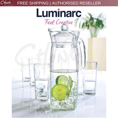 Luminarc Flame Jug Glass Pitcher Water Shopee Singapore