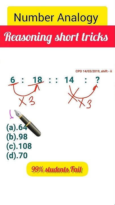 Analogynumber Analogy Reasoning Short Tricksreasoningtricksshorts