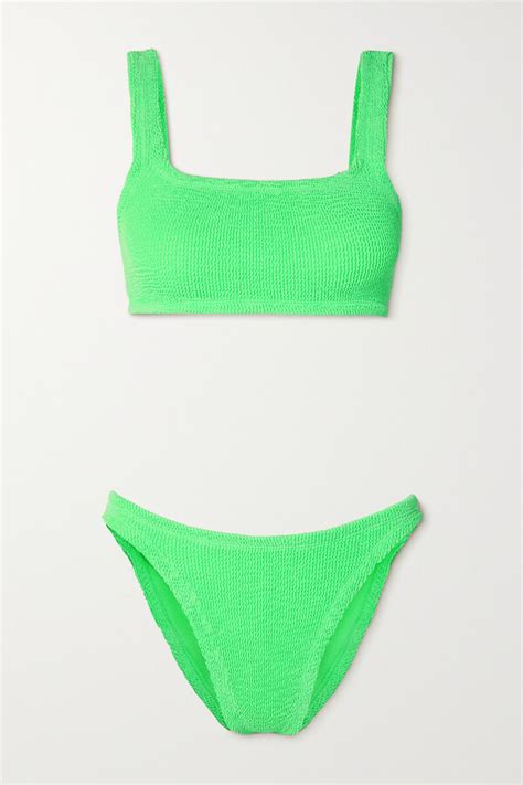 Hunza G Net Sustain Xandra Seersucker Bikini Green Shopstyle Two