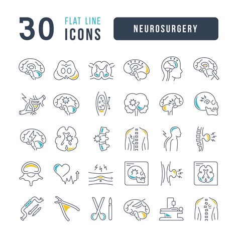 Set Of Linear Icons Of Neurosurgery Vector Art At Vecteezy